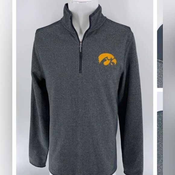 Iowa Hawkeyes Women’s Under Armour Fitted,  Full Zip. Heather Grey. L - Picture 1 of 10